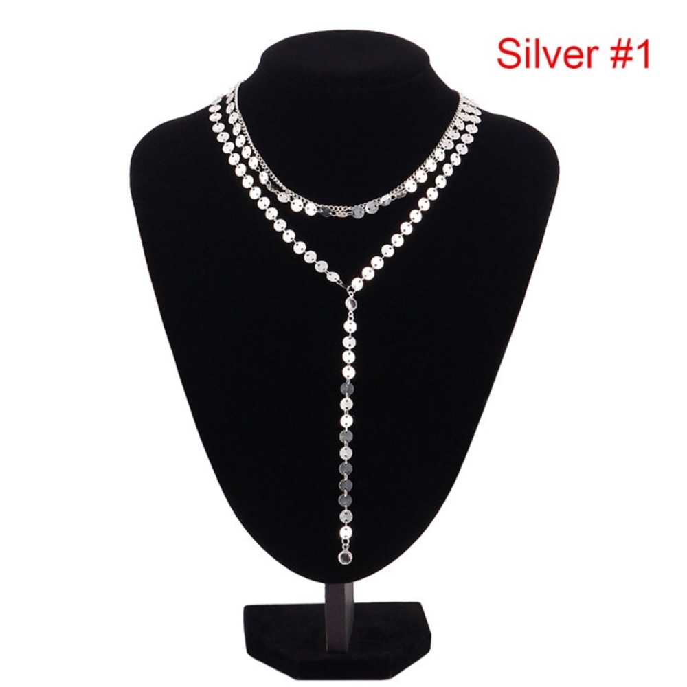 New Silver multilayer coin/disc choker necklace!
